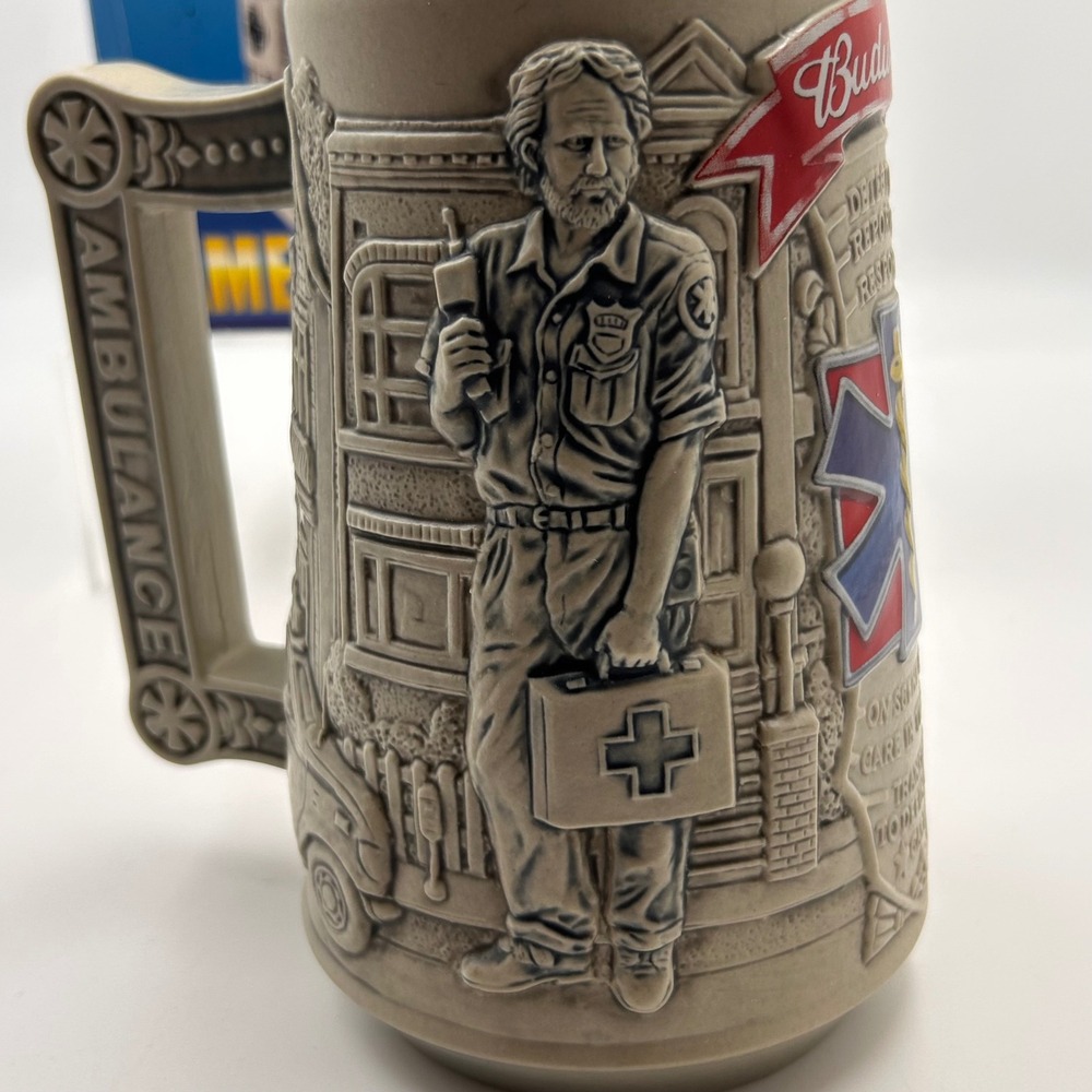 Vintage 2002 Budweiser EMT Heroic Caretakers Stein First Responder EMS CS573 Box